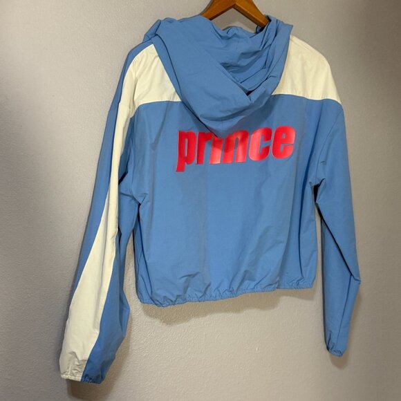 Prince Women’s Court Windbreaker Jacket Sky Blue/White Hooded Zip Front XXL NWT - Picture 3 of 6